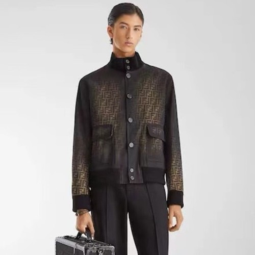 [Fendi] 펜디 모노그램 니트레이어드 자가드 봄버 FW1165 AQMW F0QA1 FW1165 AQMWF 0QA1