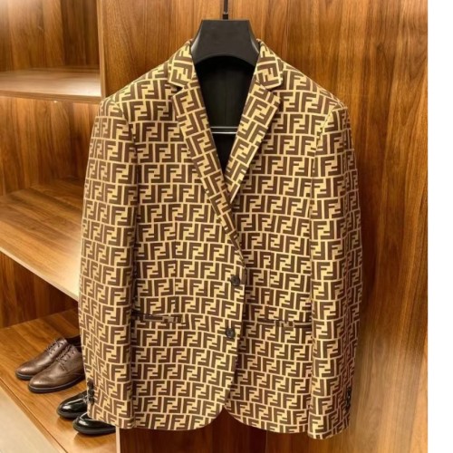 [Fendi] 펜디 FF 로고 자가드 패브릭 블레이저 23083130