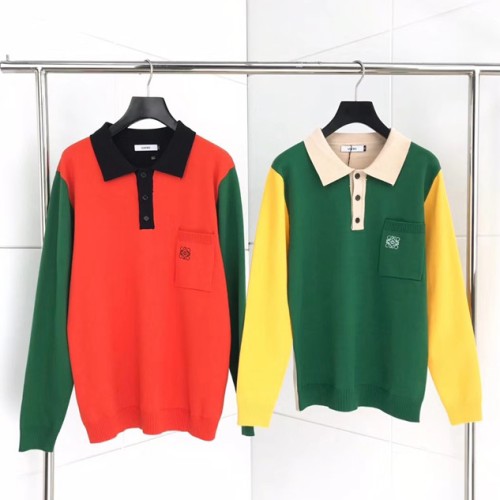 [Loewe] 로에베 남/여 배색 카라 티셔츠 20010733
