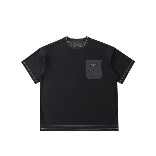 [Prada] 프라다 삼각 로고 스티치 라운드 오버핏 티셔츠 22050944