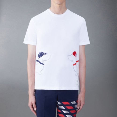 [Thom Browne] 톰브라운 페스티브 저지 반소매 헥터 티 MJS239E-J0058-100