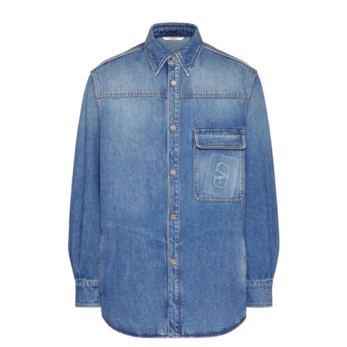 [Valentino] 발렌티노 브이로고 시그니처 데님 셔츠 VDB02H9EW