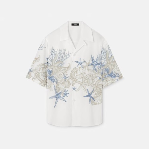 [VERSACE] 베르사체 바로코 씨 캠프 칼라 프린트 코튼 포플린 셔츠 1015699-1A11026_5W630