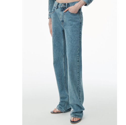 [alexanderwang] 알렉산더왕 clear hotfix ez - mid rise straight leg jean in denim 1WC2234529486