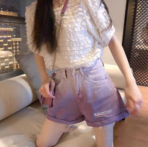 [Balenciaga] 발렌시아가 그라데이션 데님 하프 팬츠 20071339