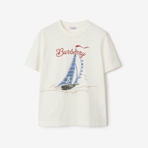 [Burberry] 버버리 Sailboat-print cotton T-shirt 25060332