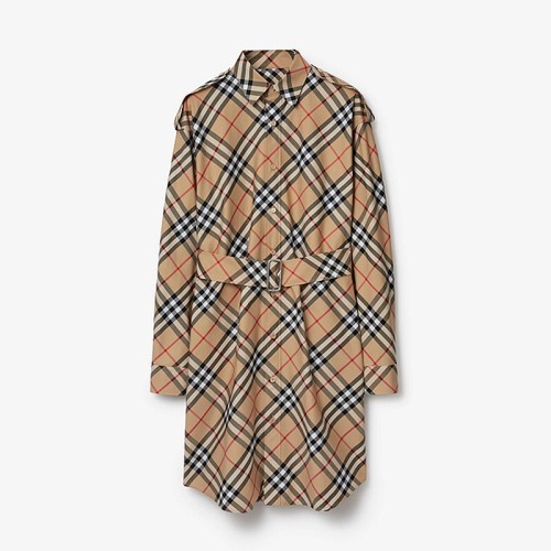 [Burberry] 버버리 체크 코튼 셔츠 드레스 80866101