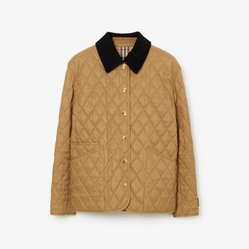 [Burberry] 버버리 버버리 코듀로이 칼라 다이아몬드 퀼티드 자켓 카멜 8049864