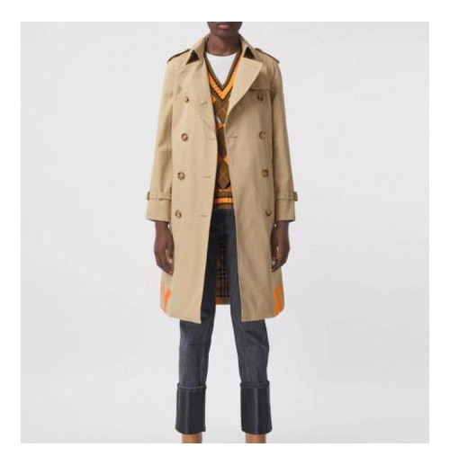 [Burberry] 버버리 로고 프린트 코튼 개버딘 트렌치코트 80376211