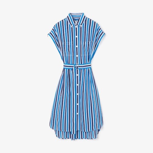 [Burberry] 버버리 스트라이프 실크 셔츠 드레스 80710621