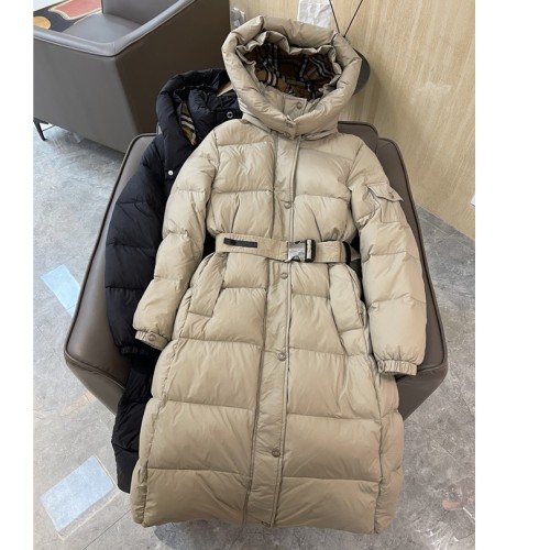 [Burberry] 버버리 벨트 후드 구스 다운 롱 패딩 22103141