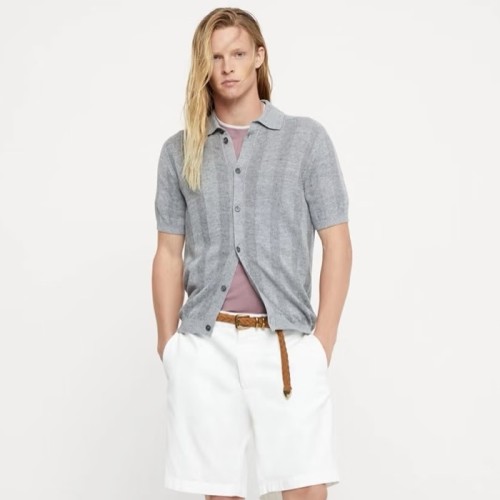 [Brunello Cucinelli] 브루넬로 쿠치넬리 버튼업 코튼 반팔 가디건 M2L707805