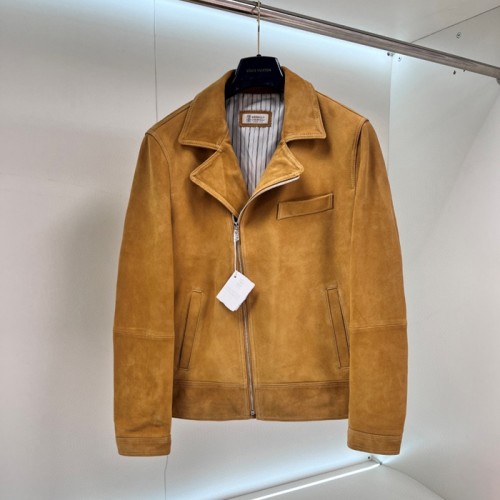 [Brunello Cucinelli] 브루넬로 쿠치넬리 램스킨 스웨이드 레더 자켓 24110438