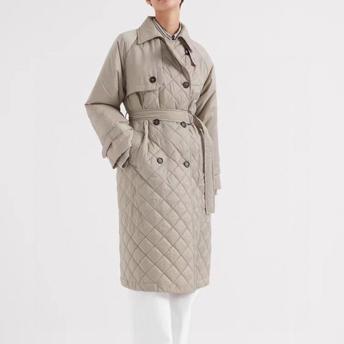[Brunello Cucinelli] 브루넬로 쿠치넬리 belted quilted trench coat MH5049672C8960