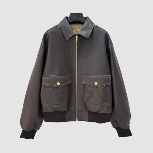 [Celine] 셀린느 루즈 에비에이터 블루종 레더 재킷 2EG26305Q.19EH