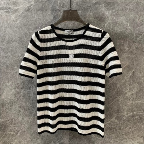 [Celine] 셀린느 로고 크루넥 하프 니트 24050844