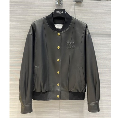 [Celine] 셀린느 로고 램스킨 레더 자켓 22080855