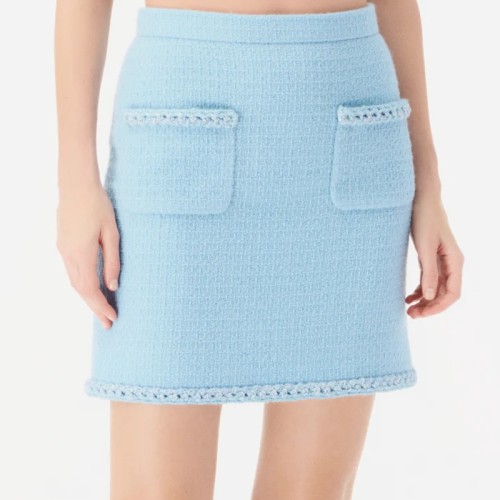 [Chanel] 샤넬 울 트위드 라이트 블루 스커트 P80440-V72663-NY725
