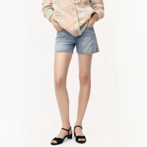 [Chanel] 샤넬 자수 데님 쇼츠  P78558-V71193-NADUF