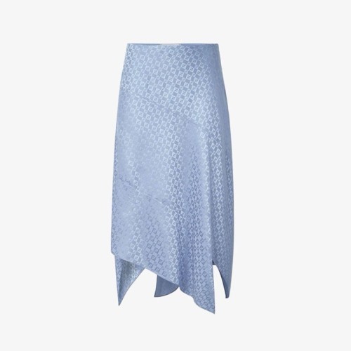 [Fendi] 펜디 Blue silk FF jacquard skirt FQ7657AUQGF1T69