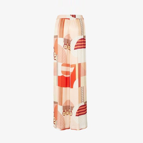 [Fendi] 펜디 Pink silk trousers with patchwork print Trousers FR6494AUQMF1SAW