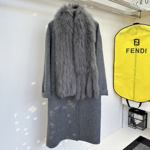 [Fendi] 펜디 폭스퍼 캐시미어 롱 코트 23101542