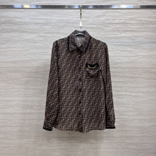 [Fendi] 펜디 FF 로고 실크 블라우스 22101557