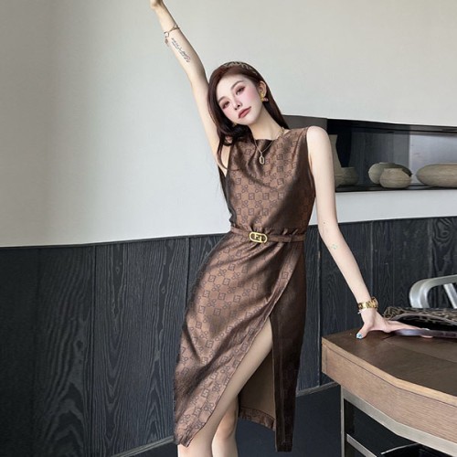 [Fendi] 펜디 FF 로고 자가드 롱 드레스 22021559