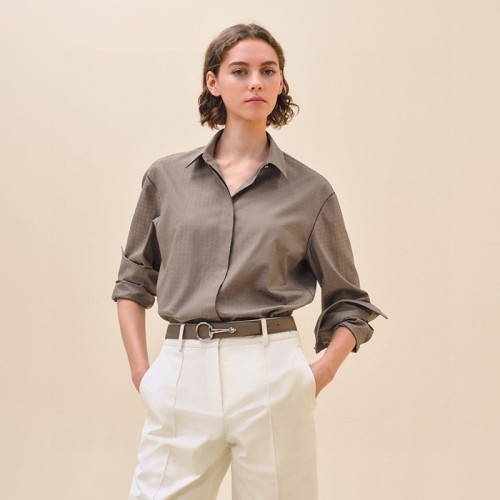 [Hermes] 에르메스 Camisa masculina motivo 