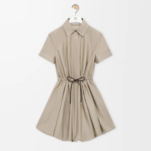 [LOEWE] 로에베 Short sleeve dress in cotton and silk S359Y09XJF