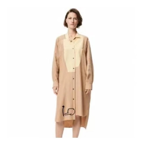 [Loewe] 로에베 아나그램 Jacquard shirt mini dress in silk  22052836