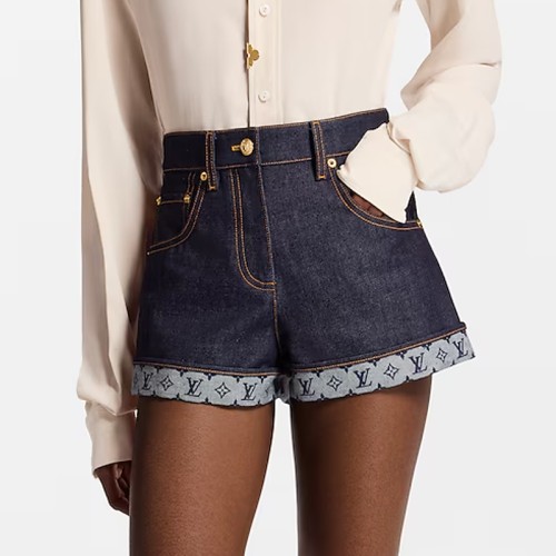 [Louis vuitton] 루이비통 Cuffed Hem Denim Mini 쇼츠 1AI163