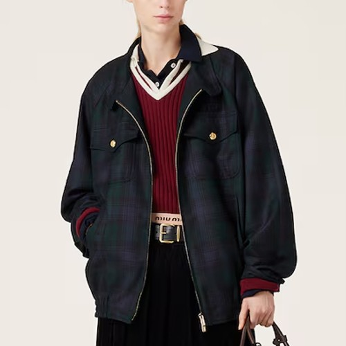 [Miumiu] 미우미우 체크 블루종 재킷 ML943_16DO_F0008_S_232