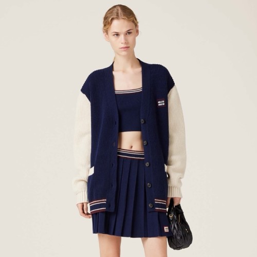 [Miumiu] 미우미우 울 캐시미어 가디건 Wool and cashmere cardigan MMF933 1582