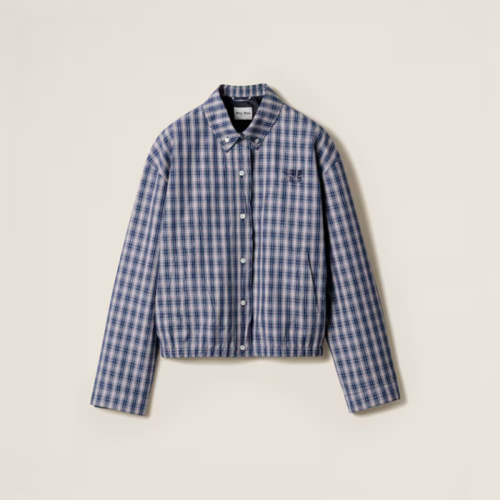 [Miumiu] 미우미우 체크 패브릭 블루종 재킷 ML1263_17LX_F0Q0U_S_OOO
