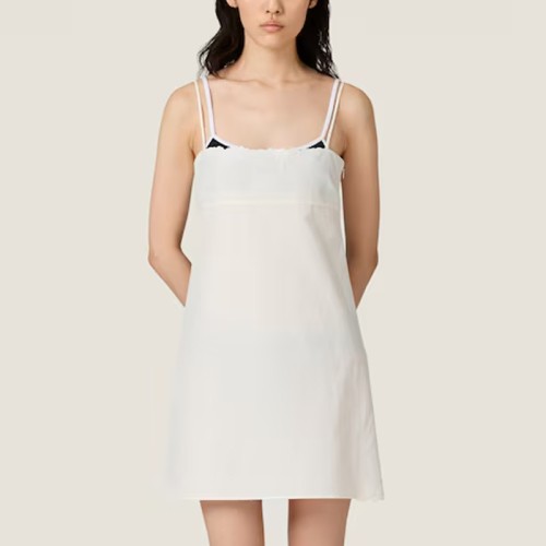 [Miumiu] 미우미우 자수 장식 슬럽 캔버스 미니 드레스 MF5875_17LV_F0304_S_OOO