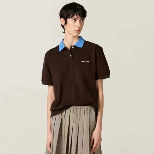 [Miumiu] 미우미우 Cotton piqué polo shirt MJN535_17P8_F04NH_S_OOO
