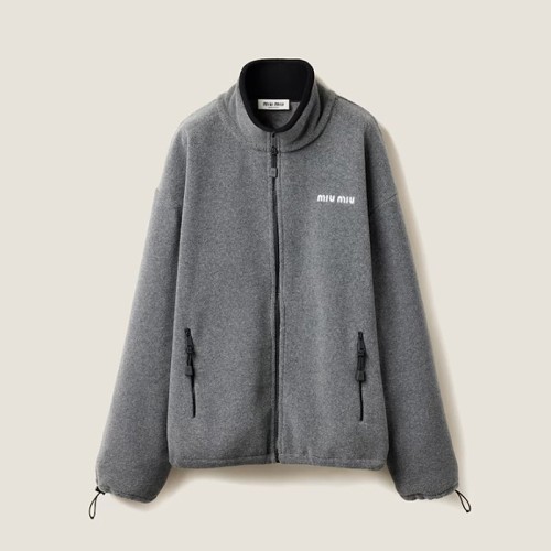 [Miumiu] 미우미우 플리스 스웨트셔츠 그레이 MJL042-15V3-F0031