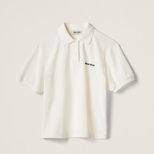 [MiuMiu] 미우미우 코튼 피케 폴로 셔츠 MJN535_14RW_F0009_S_OOO