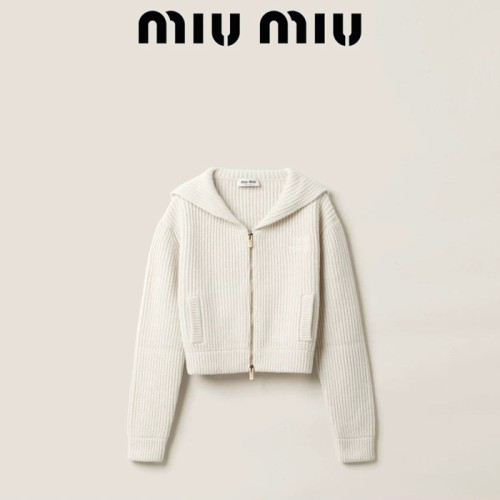 [MiuMiu] 미우미우 울 및 캐시미어 니트 카디건 MMF846_14E7_F0K74_S_OOO