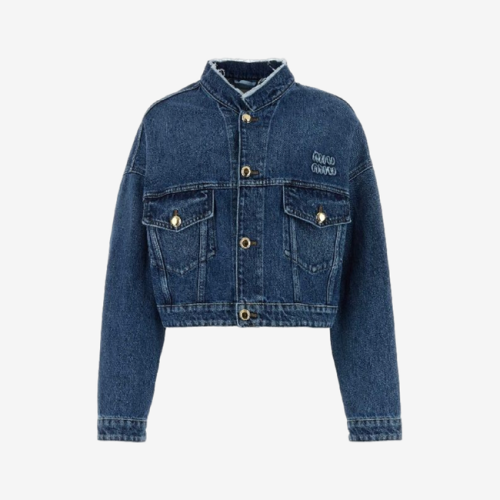 [MiuMiu] 미우미우 로고자수 트러커 데님 자켓 GWB194SOOO139G F0008