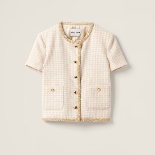[miumiu] 미우미우 싱글브레스트 체크 라메 재킷 MH1904_1YQX_F0925_S_OOO