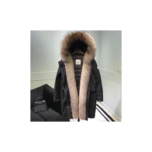 [Moncler] 몽클레어 패키로고 포켓 폭스퍼 롱패딩 17121430