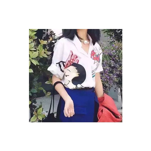[Moschino] 모스키노 올리브 화이트 셔츠
