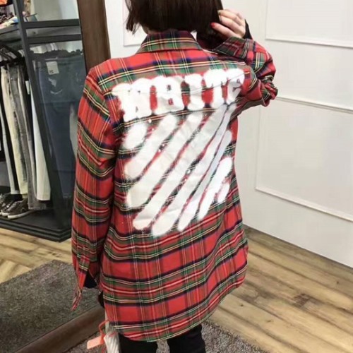 [Off White] 오프화이트 17 S/S 여성용 체크 남방 2017052801