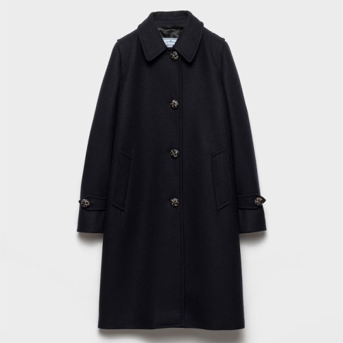 [Prada] 프라다 싱글브레스트 더블 로덴 코트 P655SE_C2O_F0008_S_OOO