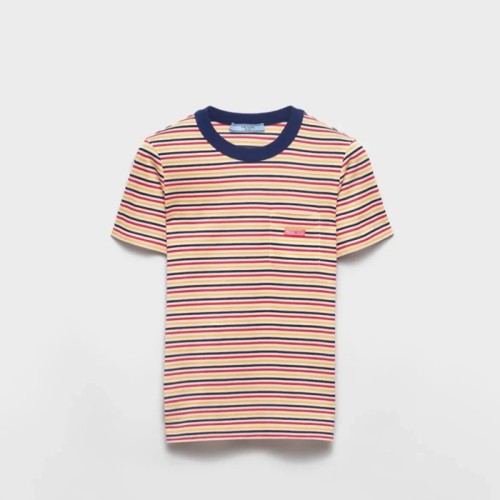 [Prada] 프라다 Striped lisle cotton T-shirt 39605_16S1_F059I_S_OOO
