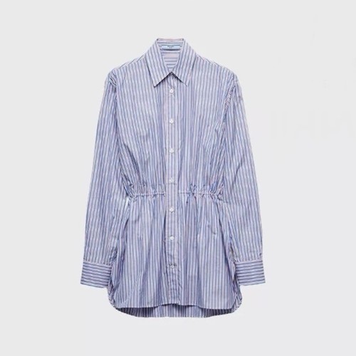 [Prada] 프라다 스트라이프 포플린 셔츠 사파이어 블루 P488HG-16PF-F0013
