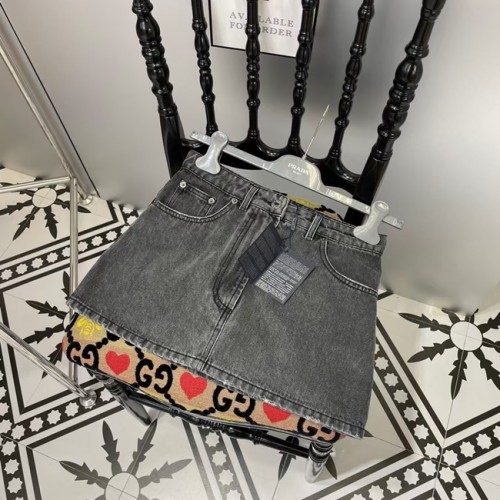 [Prada] 프라다 워싱 데님 스커트 22093032