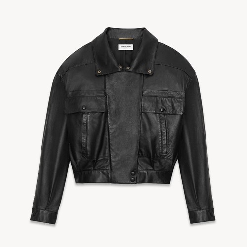 [Saint Laurent] 생로랑 램스킨 소재의 보머 재킷 785562YCOD21000
